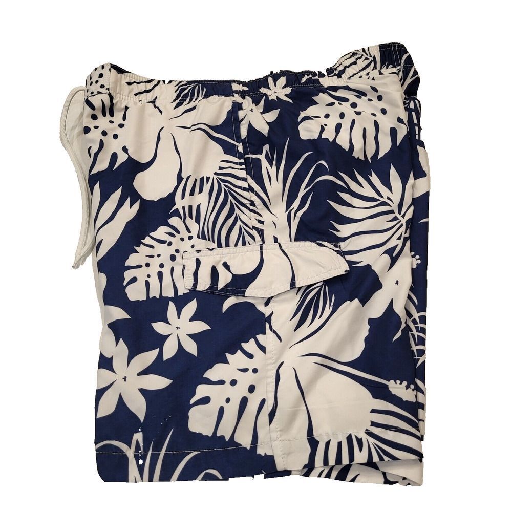 Sonoma Goods for Life Men's Large Swim Trunks Hawaiian Blue White Faux Fly Beach - Picture 6 of 14